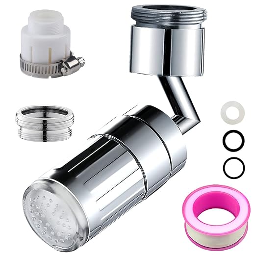 LED Wasserhahn, RosyFate Farbe Leuchtender Wasserhahn, 360 Grad Drehbarer Wasserhahn, Universal Spritzfilter Hahn, Schwenkbarer Wasserhahn Strahlregler für Küche, Bad, Waschbecken