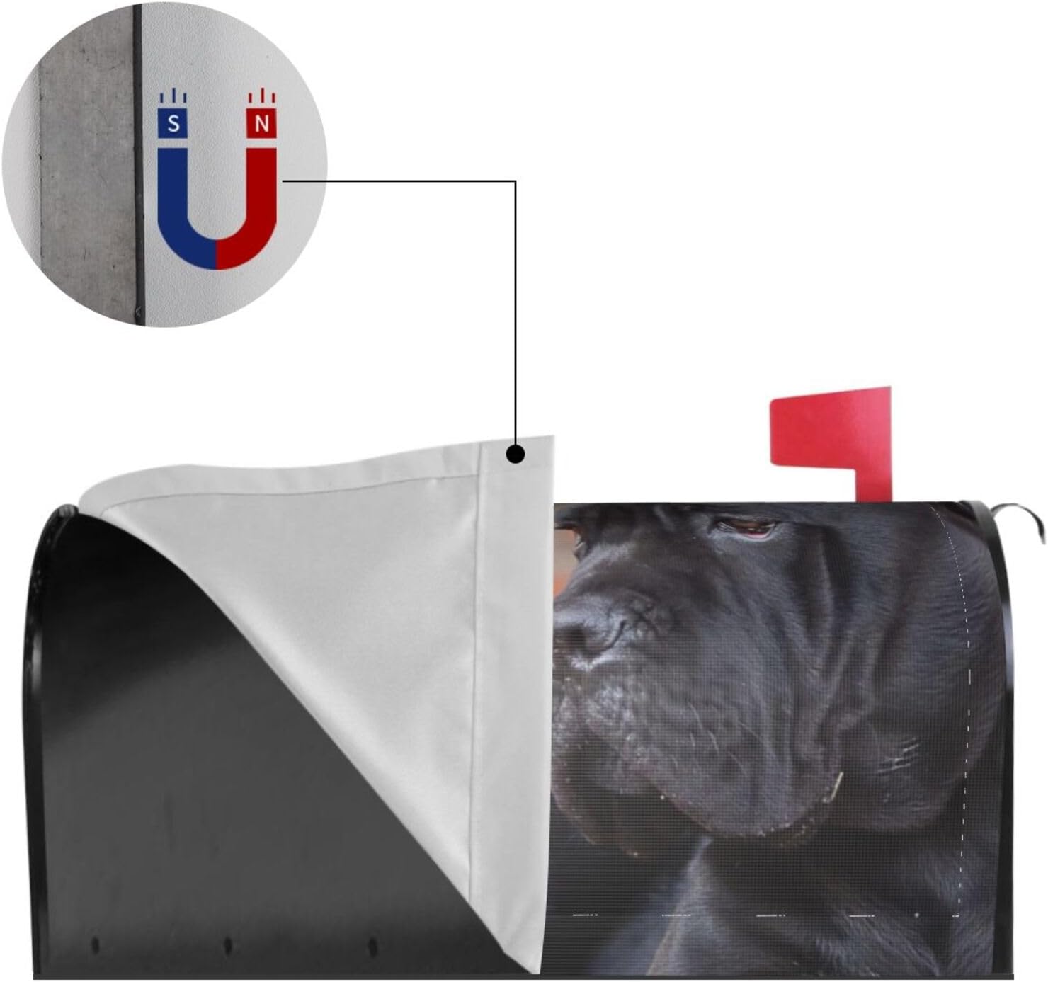 Cane Corso Dog Magnetic Mailbox Cover Standard Size Post Box for Outdoor Garden Yard Home Decor 21x18 in