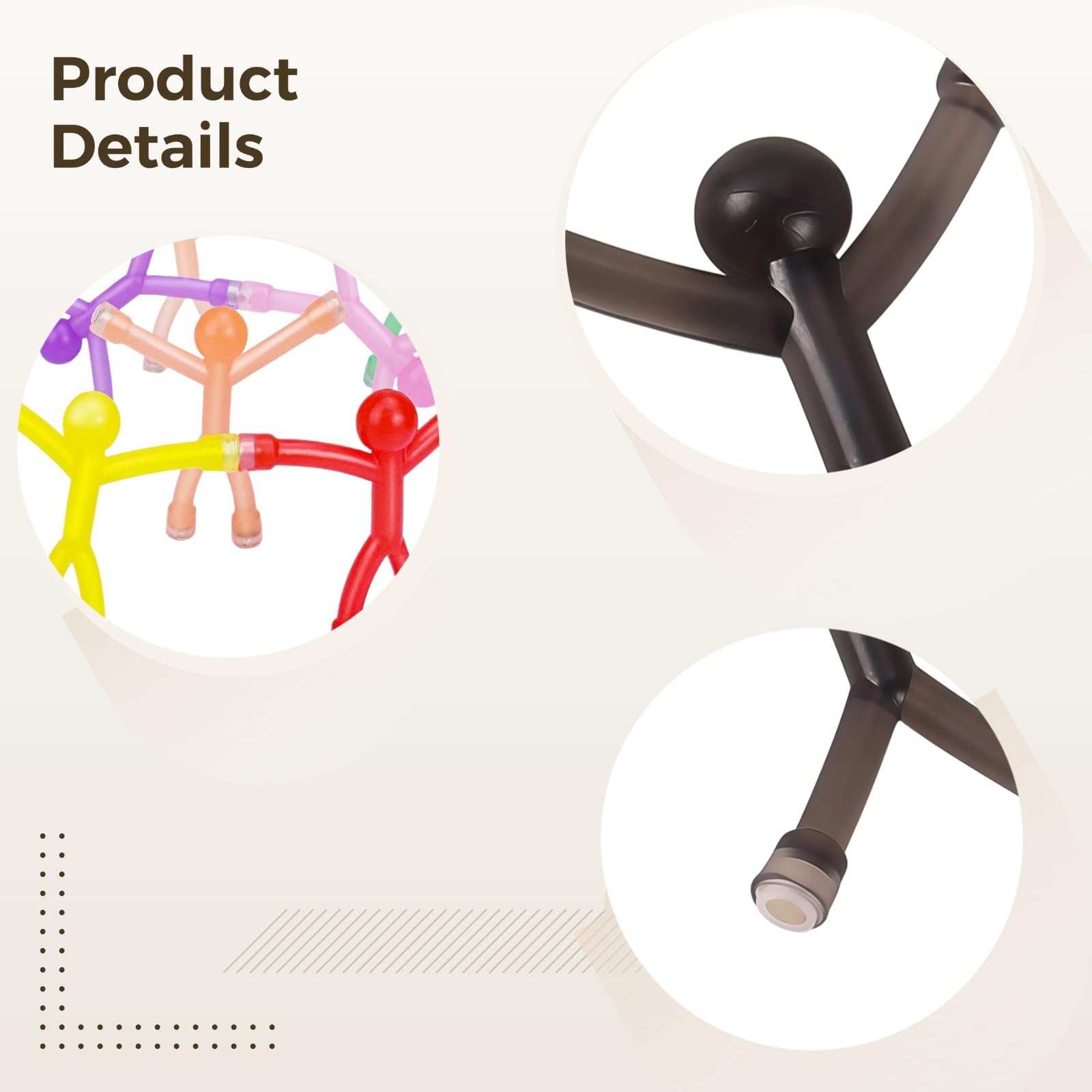 20 STK. Mini-Kletterfiguren mit hoher Haftkraft, Bunte humanoide Kühlschrankfiguren, vielseitige Fidget Toys mit starker Haftkraft, als Stressabbau- und Lernspielzeug-Geschenk