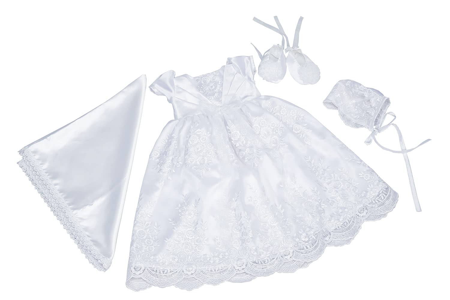 Joys boutique- White Christening Dress for Babies JBCD2104005