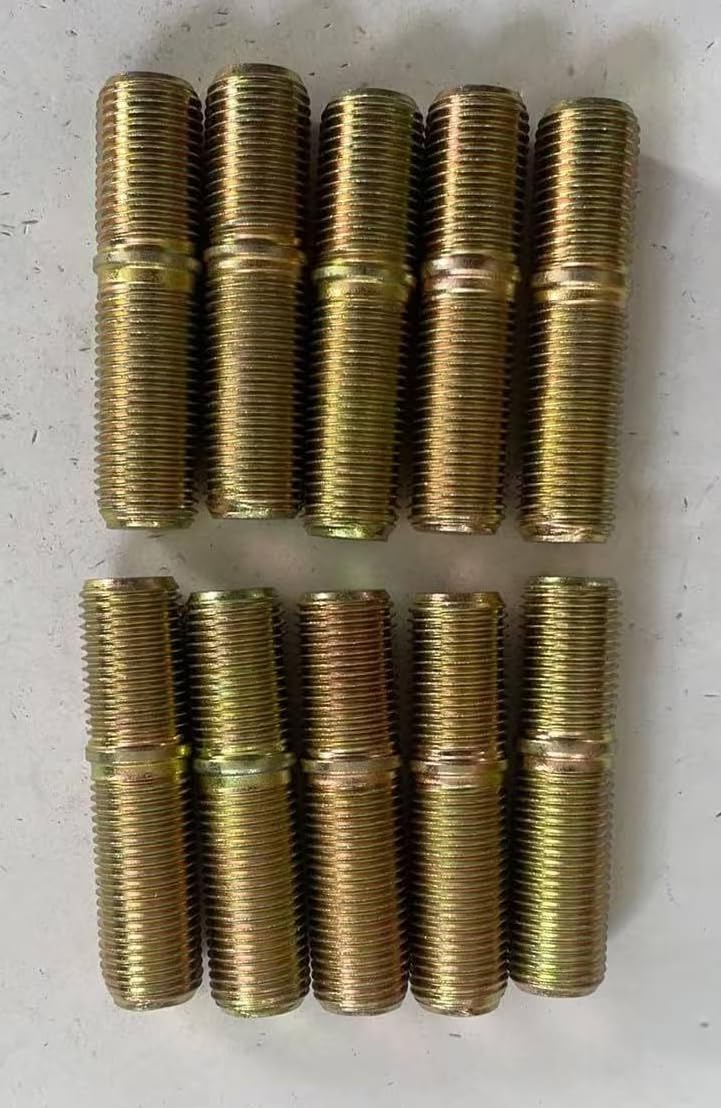 10pcs Double End Wheel Stud Screw in Bolts 1/2"-20 Dia 2" Long Fine Thread Bolts Replacement for Trailer Triton Dexter Hub