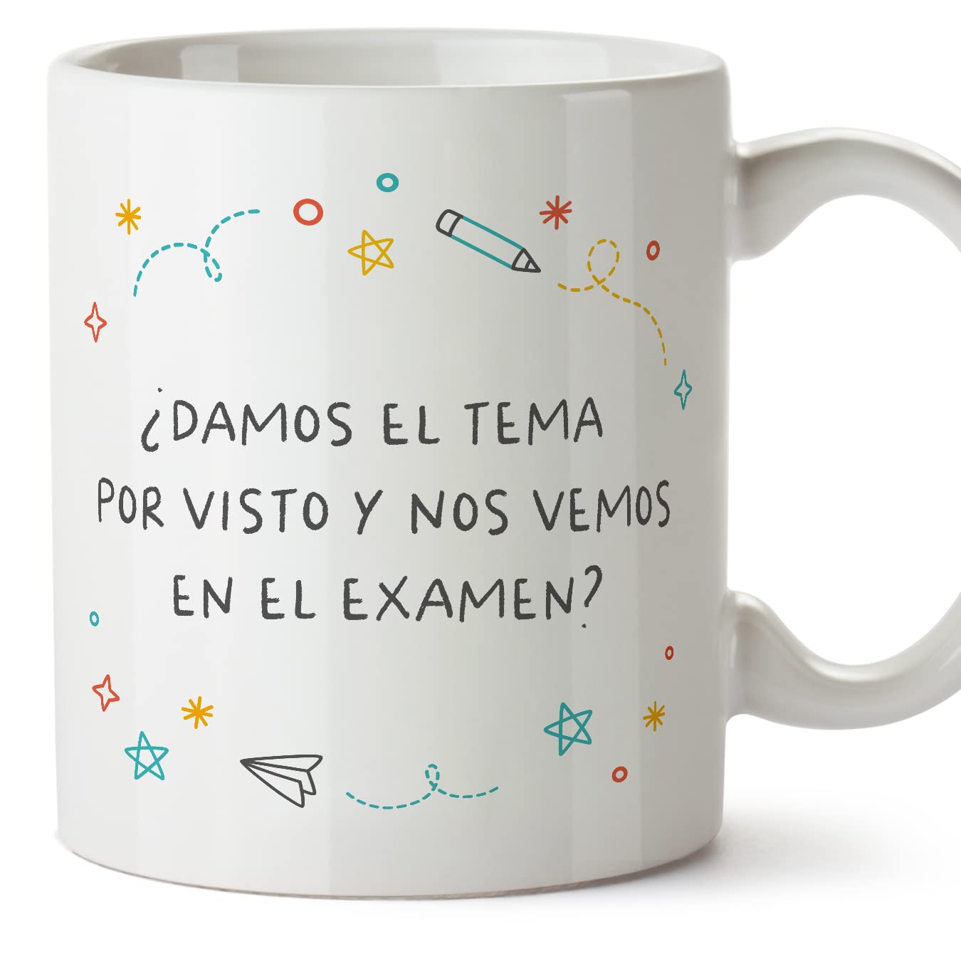MUGFFINS Teacher Mug - in Spanish - Nos vemos en el examen - Funny Gift for Colleagues - Ceramic 11oz Mug