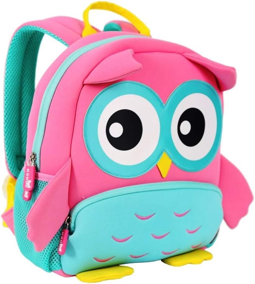 PEPPY BASKET Nohoo 3D OWL Backpack for Kids/Toddlers Size- 32X23X10CM, 1pc (Pink)