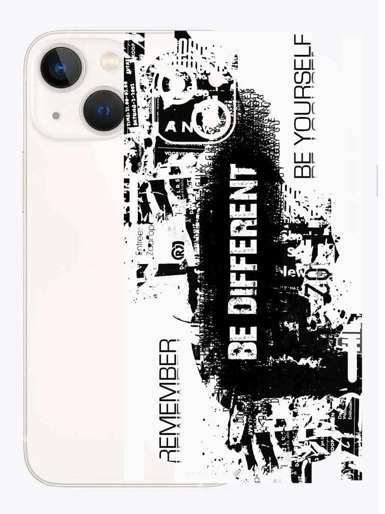 AtOdds - Compatible for iPhone 13 - Mobile Back Skin Sticker Wrap - Lamination - Rear Screen Guard Protector (Coverage - Back+Camera+Sides) (Design - Be Different)-image-35