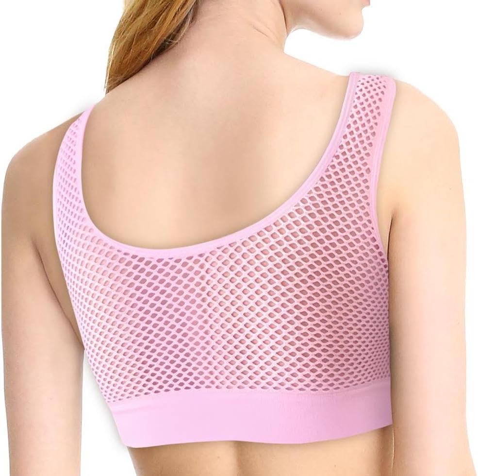 3-Pack Women's Seamless Wireless Cooling Back Comfort Bra with Removable Pads