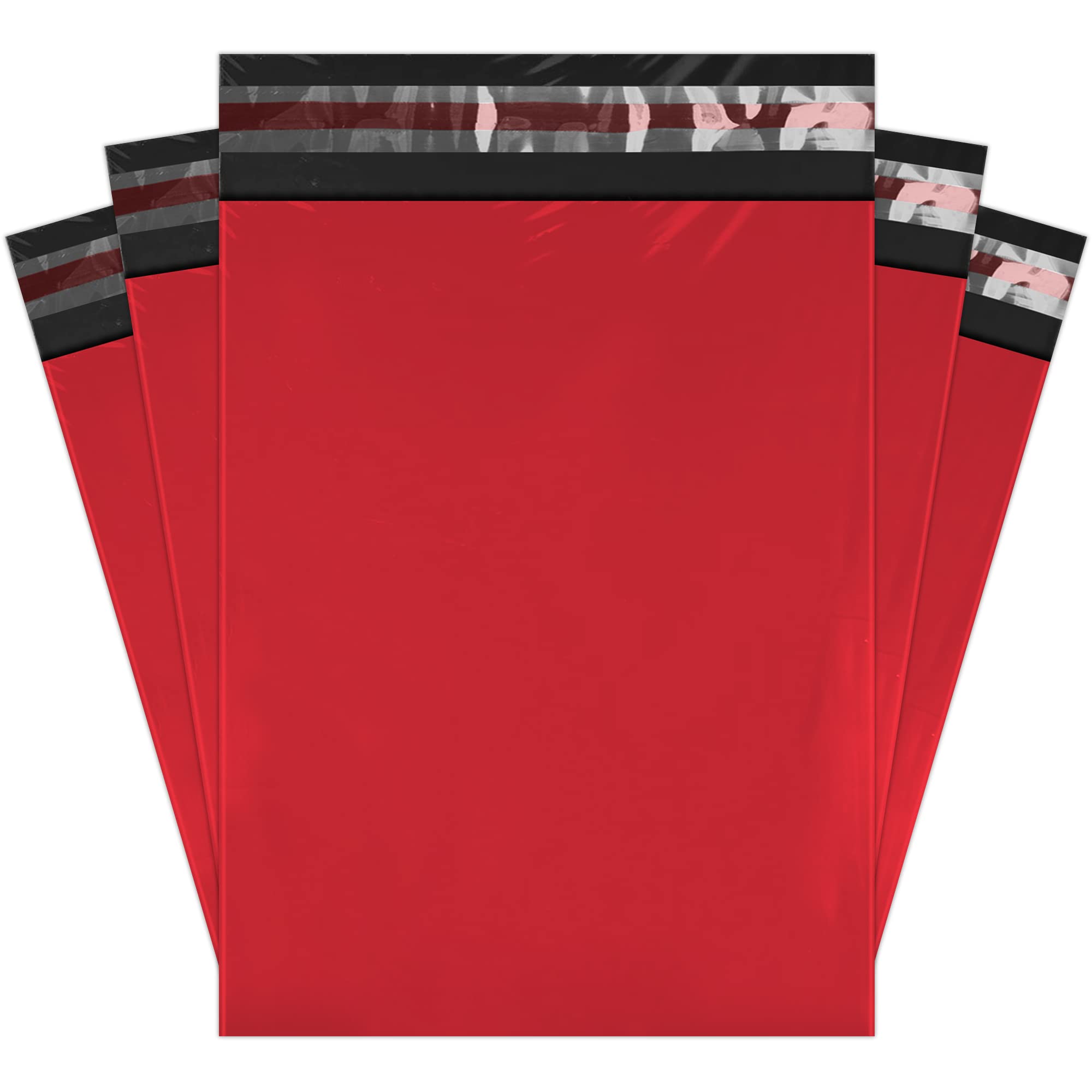 Mailing Bags, YUNJU Shipping Poly Postal Self Seal Bags in Size 10 x 14 Inch Size Small Mailing Bags Postage Packaging Bags 254mm to 356mm Red 500 Pack