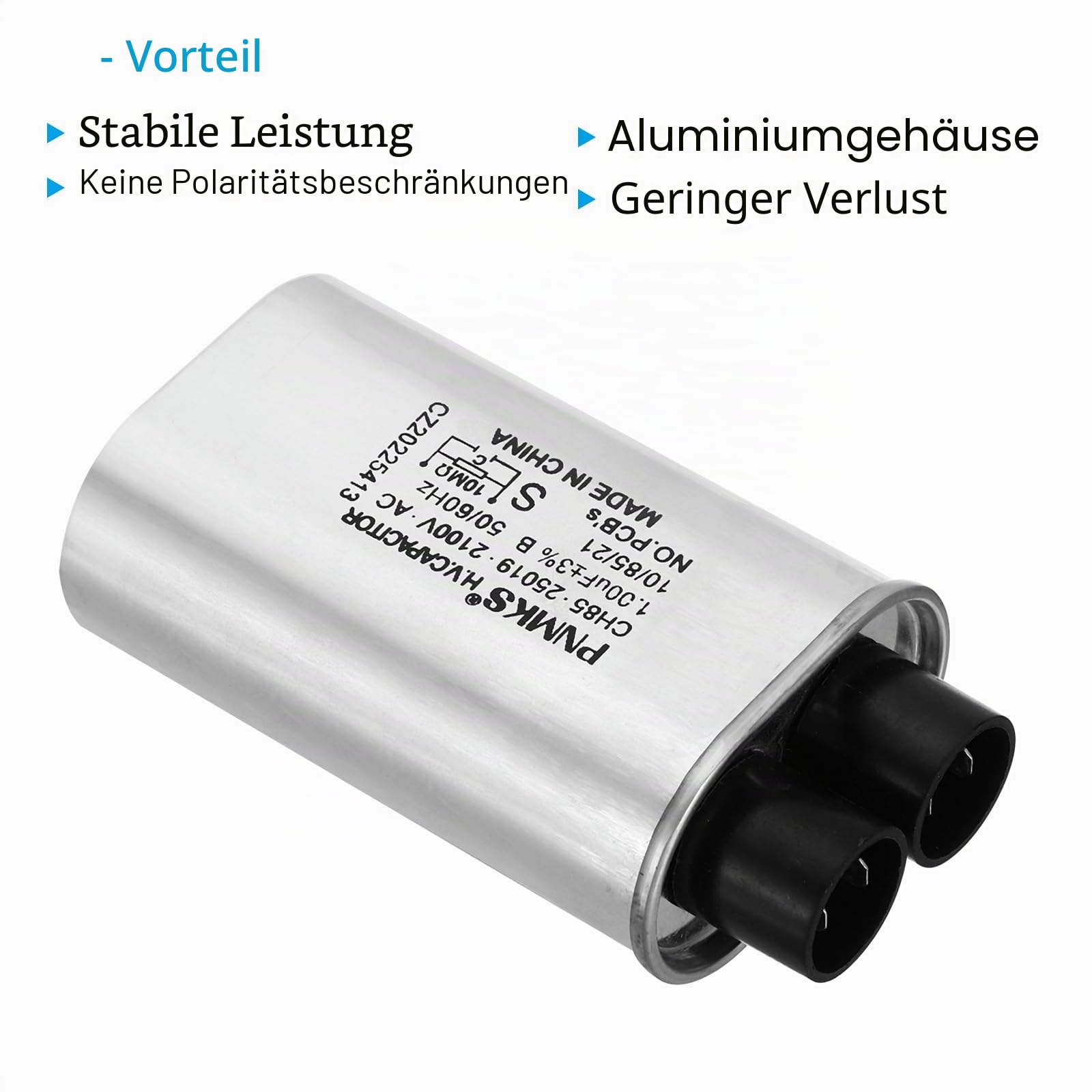 PATIKIL Mikrowellen Kondensator Kit 1uF AC 2100V Hochspannung Kondensator mit 8Stk Zubehör Ersatz für Universal Mikrowellenherd Silber Ton