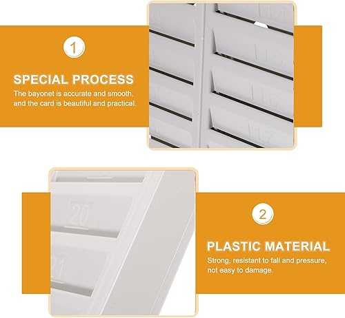 Miniatura 5 de NUOBESTY Tarjetero de tiempo 24 bolsillos montado en la pared titular de la tarjeta de tiempo Soporte de asistencia para almacén de oficina