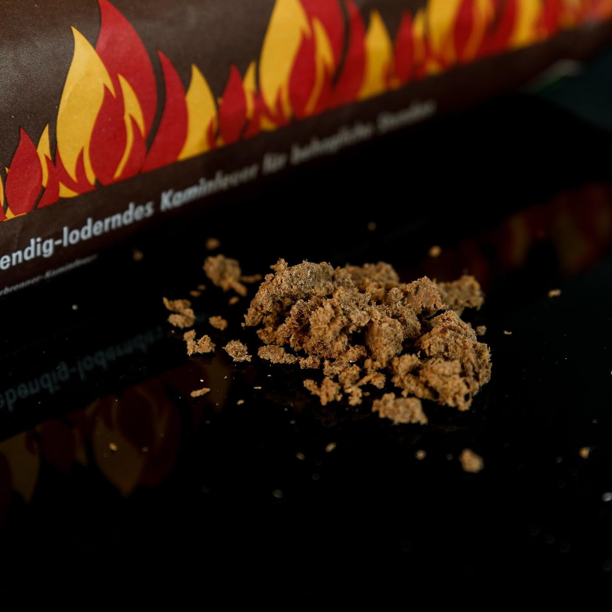 10 Stück KaminoFlam® Dauerbrenner-Kaminfeuer, 100% nachwachsende Rohstoffe, für Kaminofen, Kachelofen, Holzofen