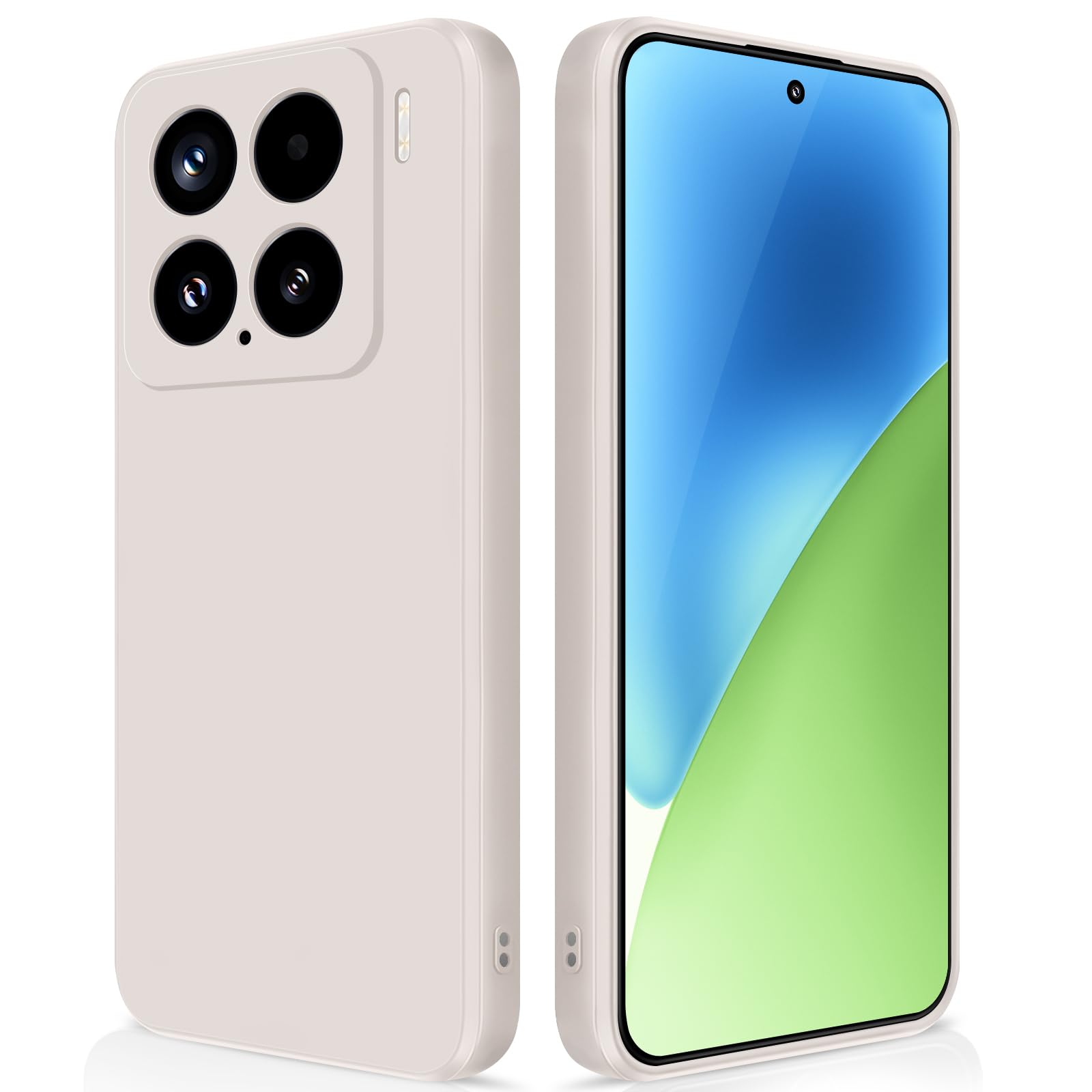 GiiYoon Hülle Kompatibel mit Xiaomi 15, Hochwertiges Liquid Silicone Case, Rundumschutz Handyhülle, Kratzfestes Weiches Mikrofaserfutter- Weiß