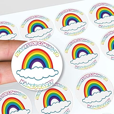 AK Giftshop Personalised Rainbow Party Stickers Cover