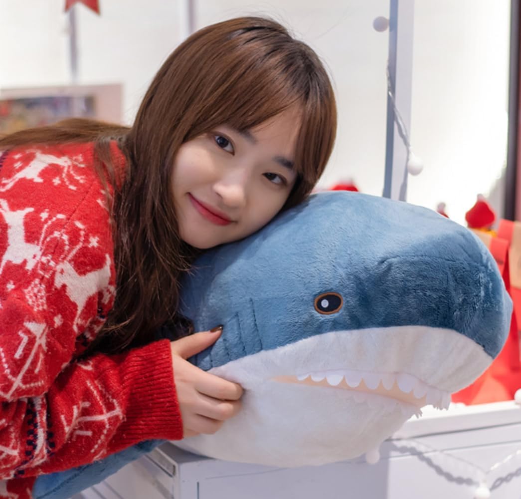 39.5-inch Plush Shark Toy Pillow, Giant Shark Stuffed Animal,Soft Shark Cushion Pillow Shark Plush Pillows,Chubby Stuffed Shark Toy - Children s Boys and Girls Room Decoration Bedtime Gift (Blue) - Image 6
