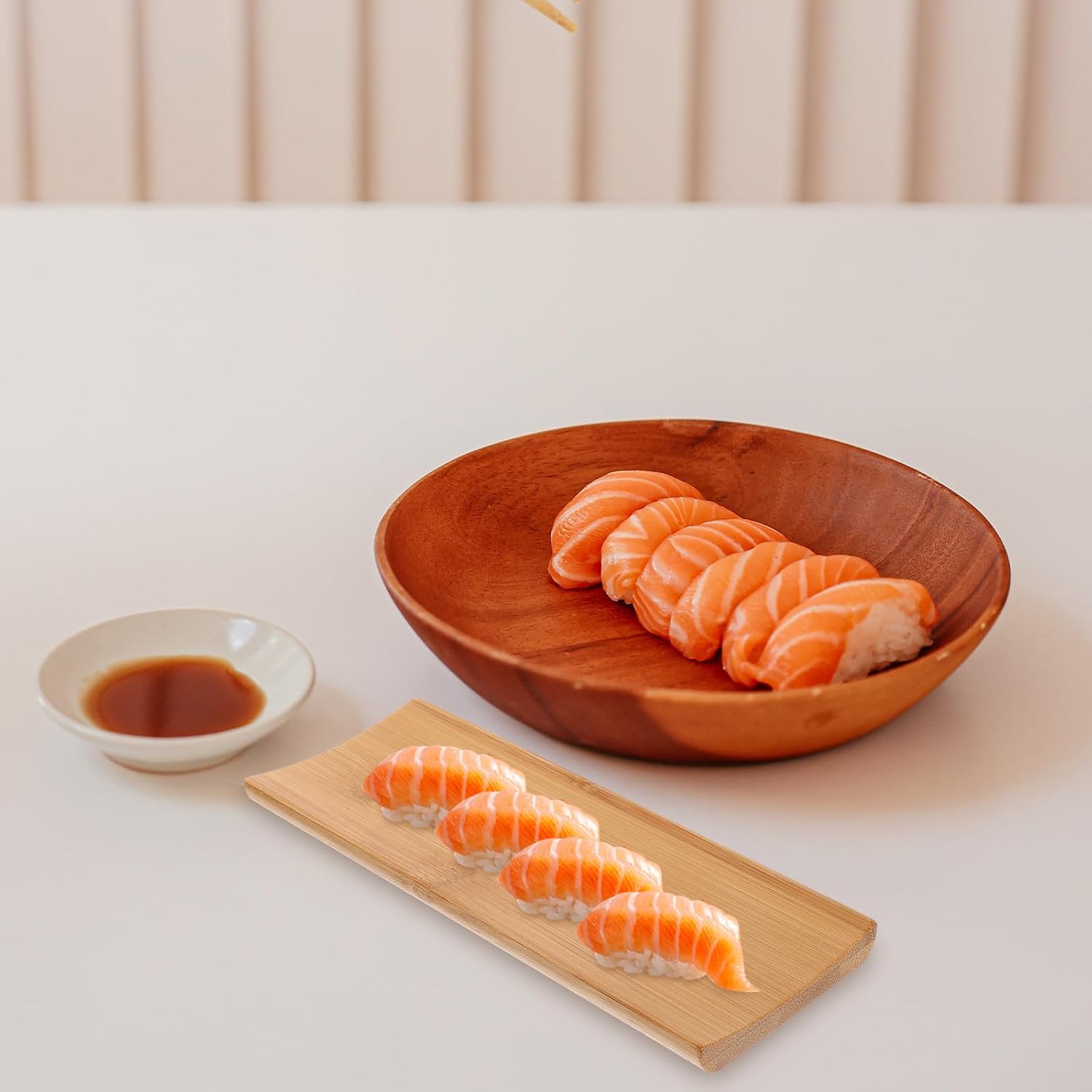 2pcs Sushi Serving Plates Rectangular Japanese Sashimi Display Tray Multi-use Salmon Plate for Home Dining