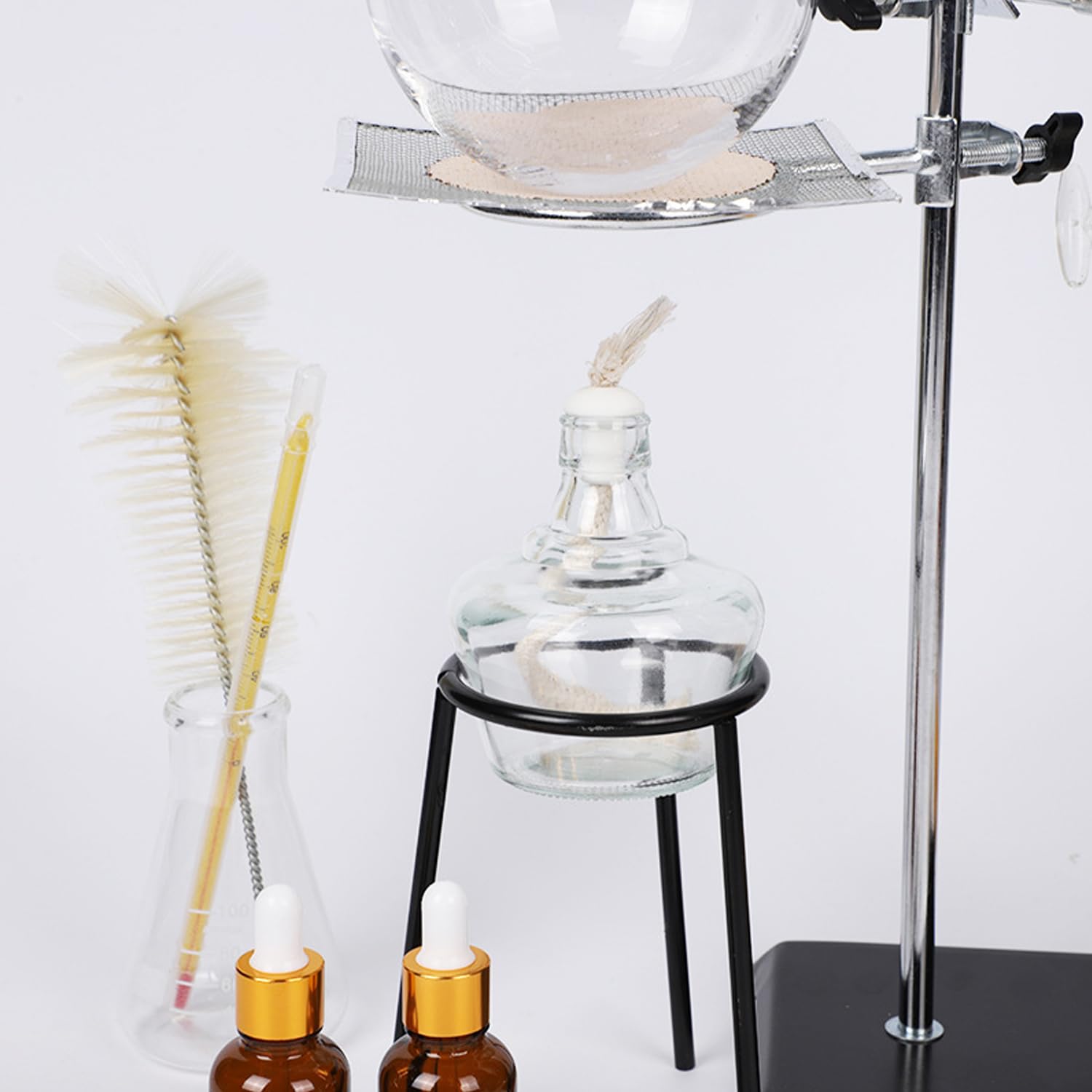 Kit De Destilación De 500 Ml, Kit De Destilación De Laboratorio, Destilador Casero, para Elaborar Tus Propios Aceites, para La Extracción De Aceites Esenciales Y Experimentos De Química.