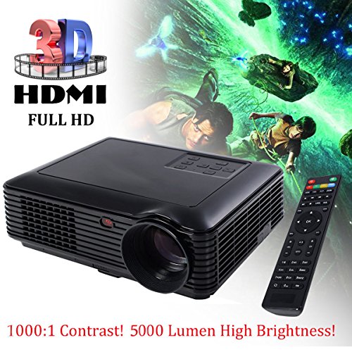 5000 Lumens HD 1080P Home Theater Projector 3D LED Portable SD HDMI VGA