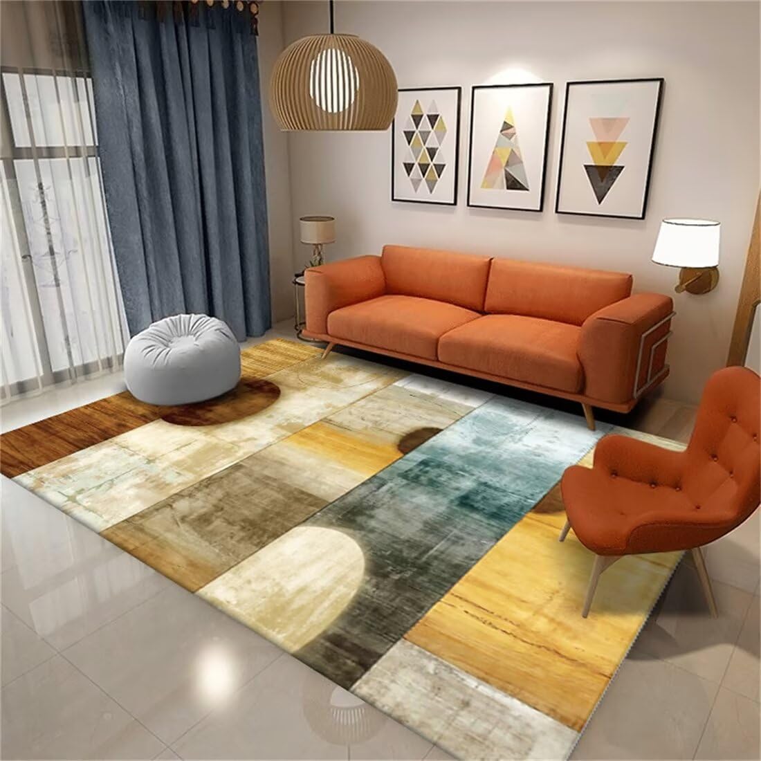 Tapis lavable en machine effet grain de bois pour un dressing élégant 70x200cm