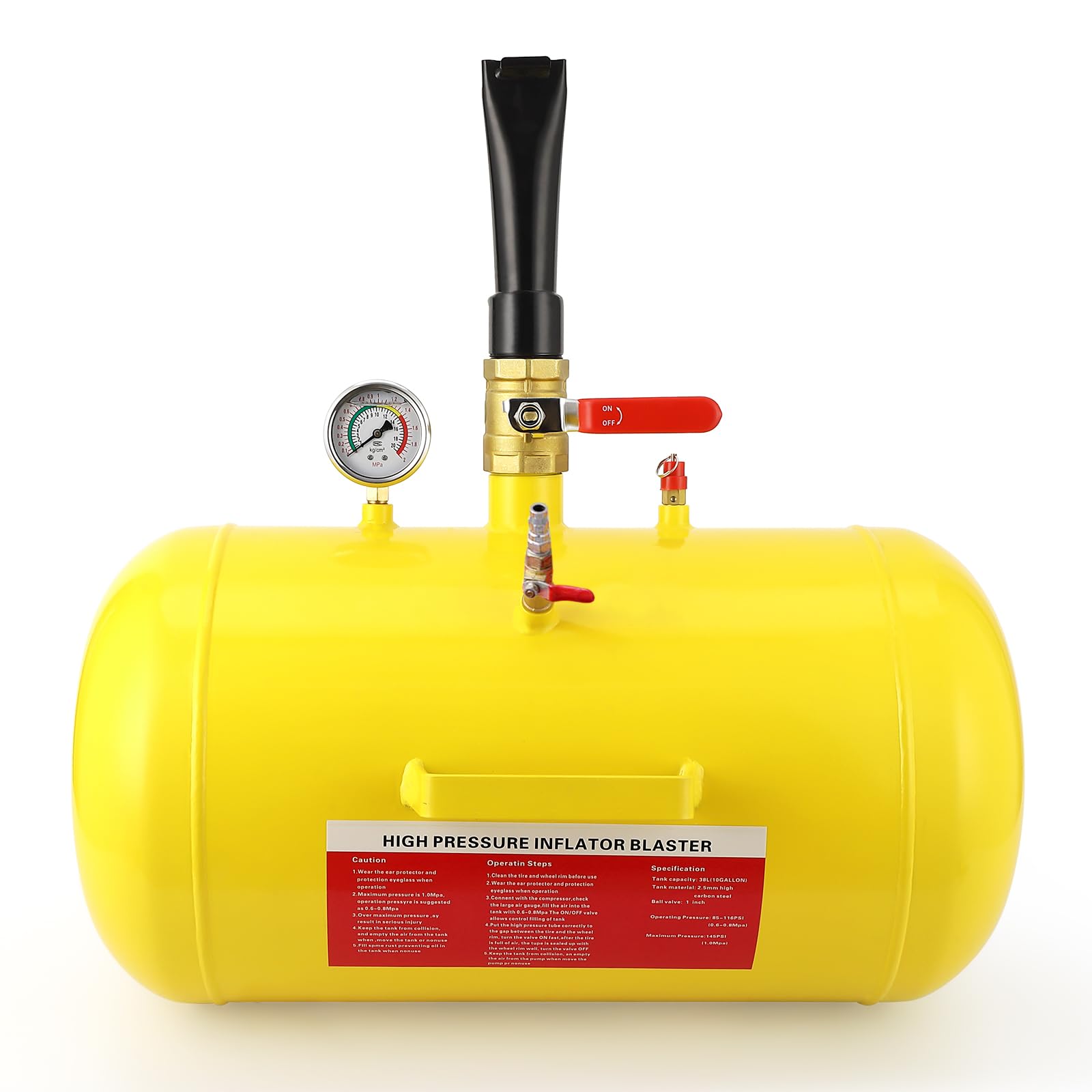 Garvee Inflador de Talones para Neumáticos 38 L Herramienta Montaje Neumáticos sin Cámara Depósito Aire para Asentar Talón de Neumático Inflador Bead Seater para Coche SUV Camión