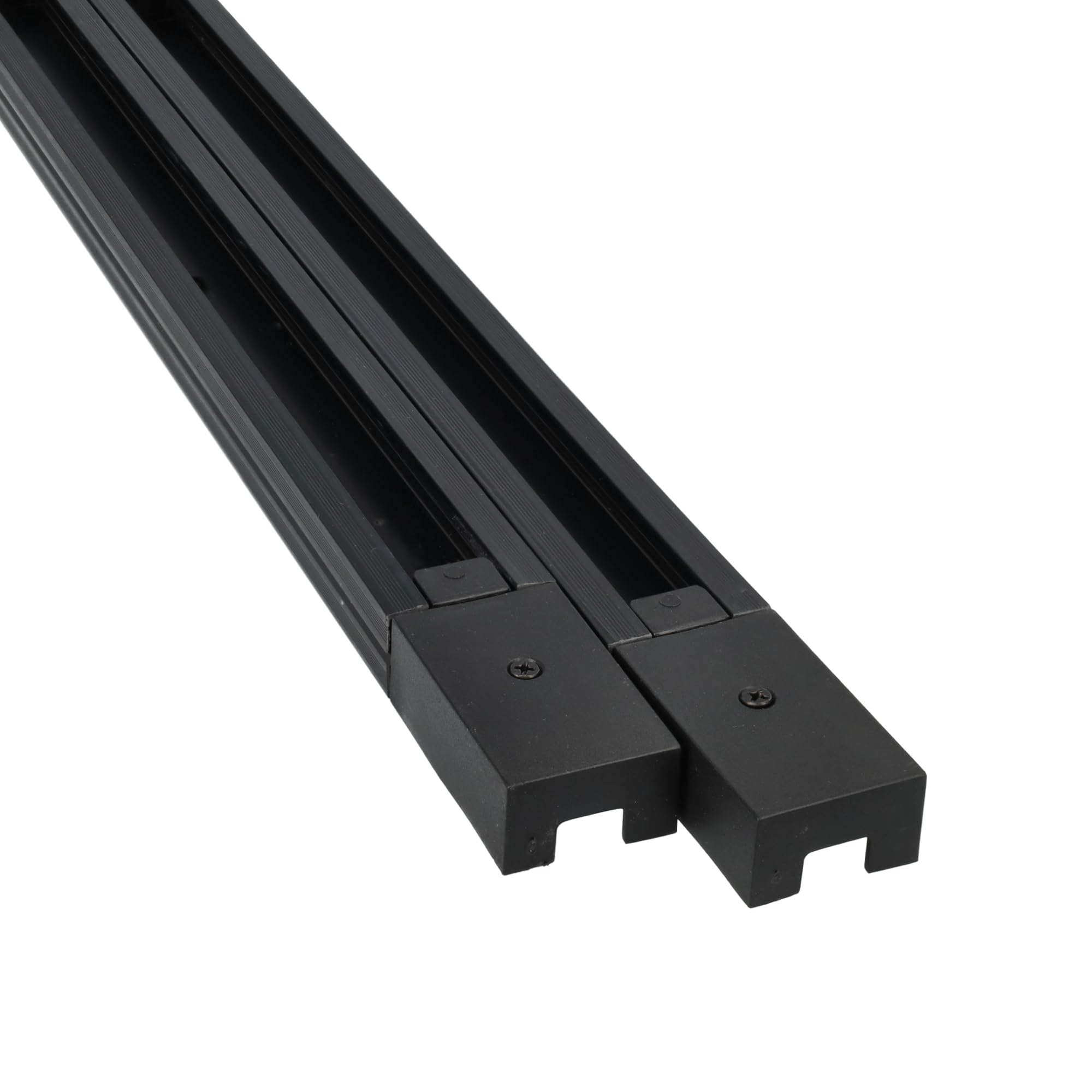 Jandei - Carril Monofásico Riel para Focos LED, Instalación en Superficie. Largo de 1 Metro. Ideal para Escaparate, Negocio, Tienda, Hogar, Vestidor… (Negro, 2 unidades)