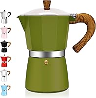Vista 18 de Cafetera de Espresso de 3 Tazas de Aluminio para Estufa, Moka Pot, Cafetera Express, Percolador, Cafetera Clásica Italiana Mocha para Preparar Café