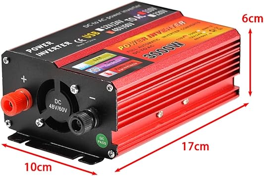 3000W Peak Solar Inverter 12V 220V Voltage Converter Transformer DC 12V & 24V 48V & 60V to AC 110V/220V Automatic Adaptor Inversor Adapter 12 And 24V To 220V