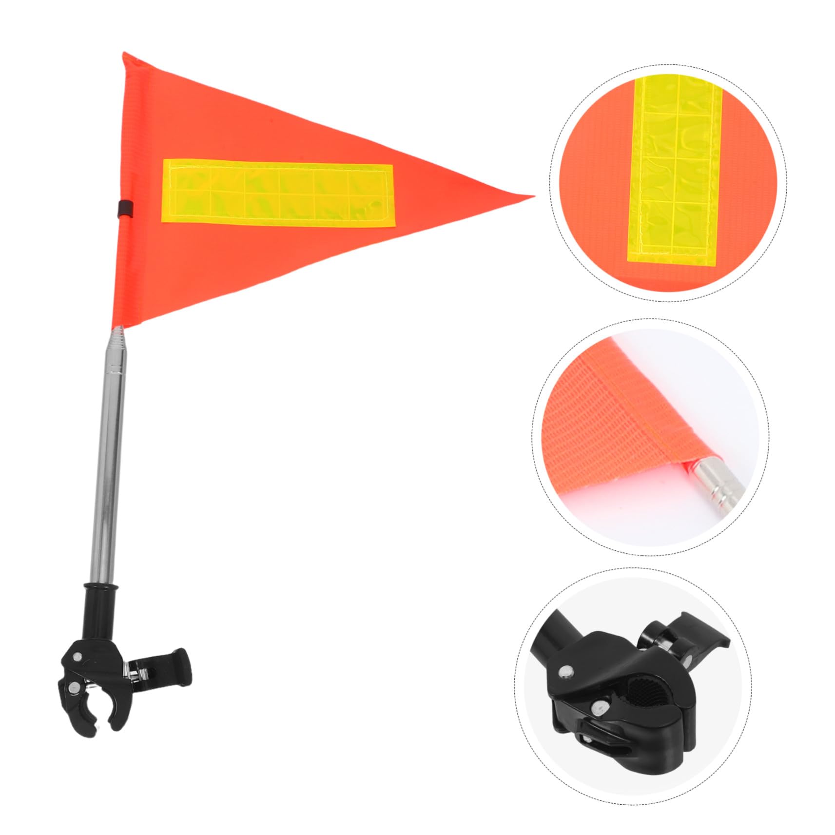 GALPADA Drapeau de Fauteuil Roulant Réfléchissant en PVC Mât Acier Inoxydable Hauteur Ajustable 1,2 m