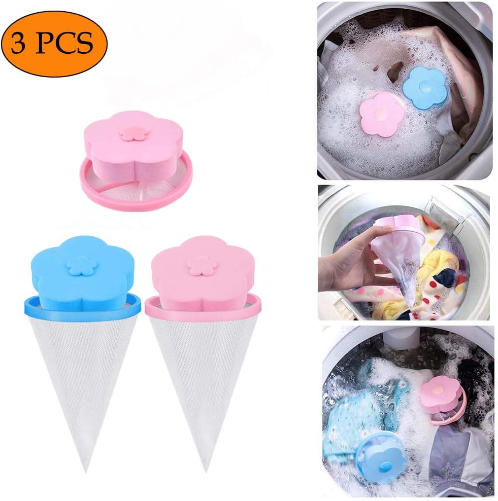 STN Reusable Washing Machine Hair Net Pouch, Portable Washer Lint Catcher, Hair Filter Net Pouch, Washer Hair Catcher for Washing Machine