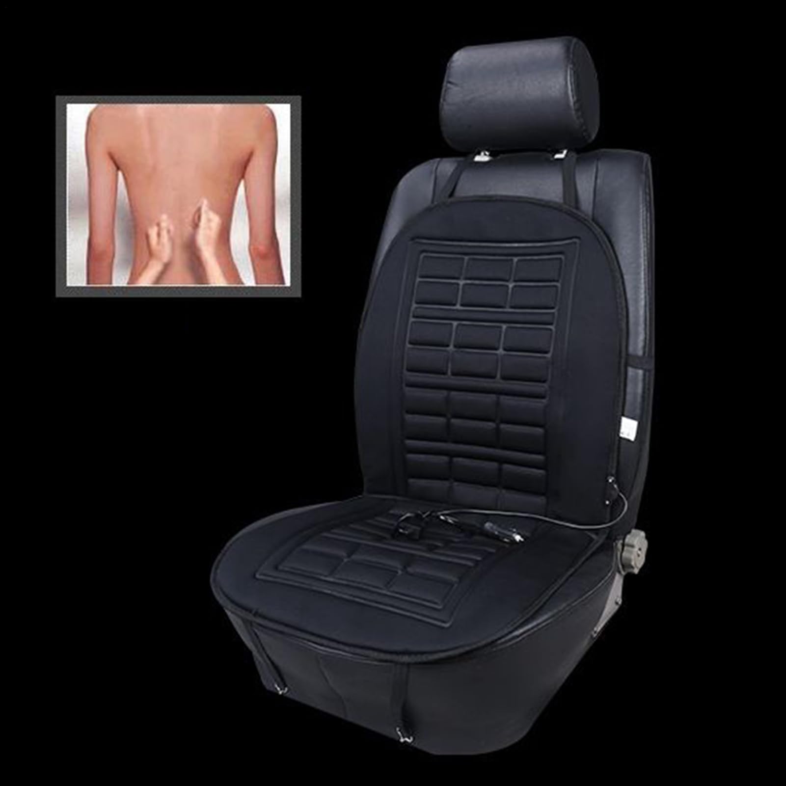 12-V-Auto-Heizkissen – verstellbares 2-stufiges Wärmekissen, weicher Wintersitzbezug aus Polyester | Perfekt für Limousinen-LKW--Pickup, Komfort in der kalten Jahreszeit, Reise-Fahrwärme, Fah
