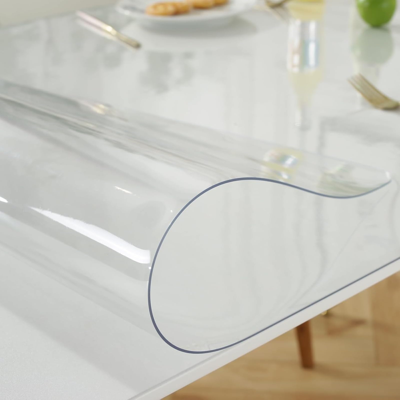 Generico Copritavolo Trasparente, Tovaglia Trasparente1,5, Tappetino da Scrivania in PVC Impermeabile, Sottomano da Scrivania per Ufficio, Casa, Scuola(Transparent,130 cm × 150 cm（ 51'' x 59'' ）)