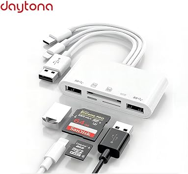 Daytona NK1032 Pro Type-C Lightning Usb-A To 2x Usb3.0 Sd Tf Pd Card Reader Converter Hub Adapter