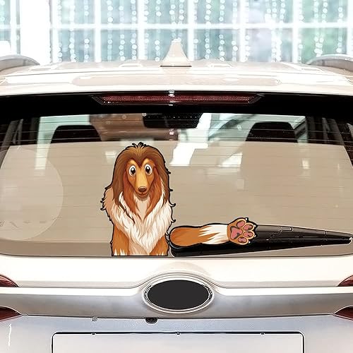 Miniatura 35 de Chihuahua - Calcomanía para limpiaparabrisas trasero, lavable, extraíble, de PVC, divertida cola de cachorro, calcomanía decorativa