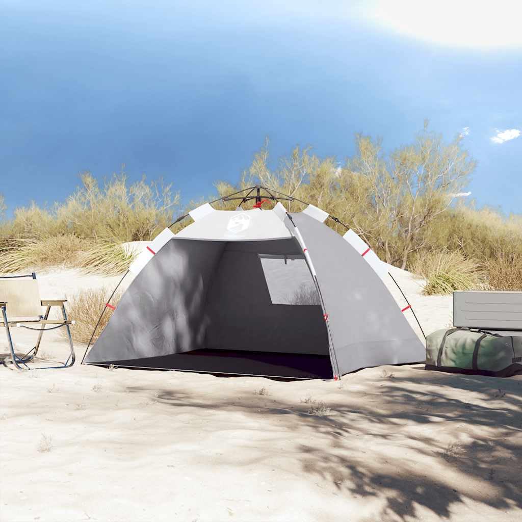 Tenda da spiaggia per 2 persone, colore grigio, con sistema di sgancio rapido, poliestere impermeabile con rivestimento in PU, leggera e portatile, per spiaggia, sabbiera e piscina per bambini