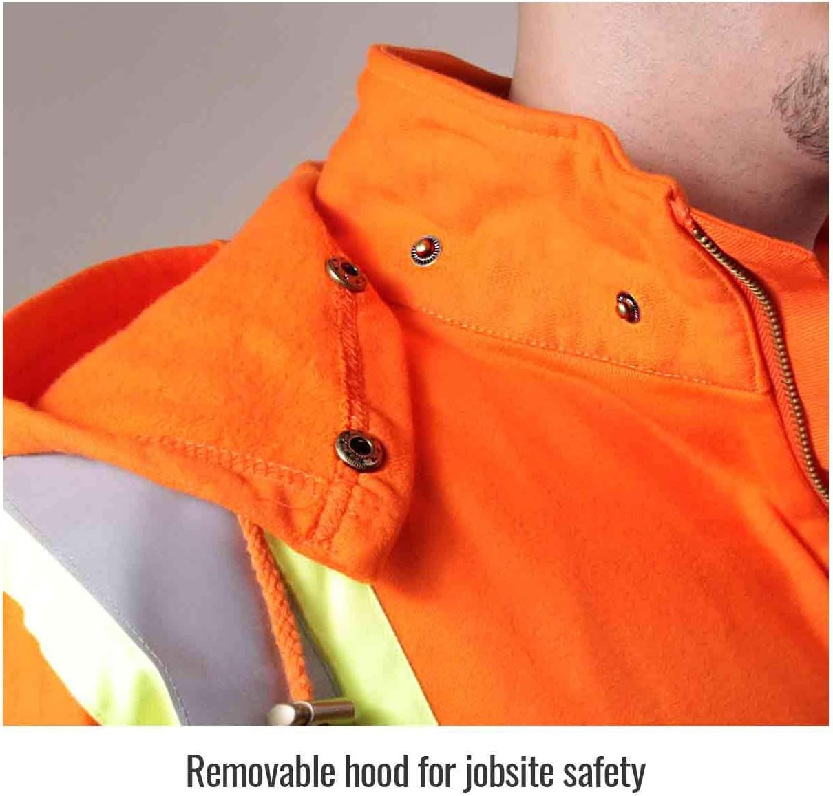 Revco/Black Stallion TruGuard 200 FR Cotton Hooded (Safety Orange) Sweatshirt, Reflectives - Image 3
