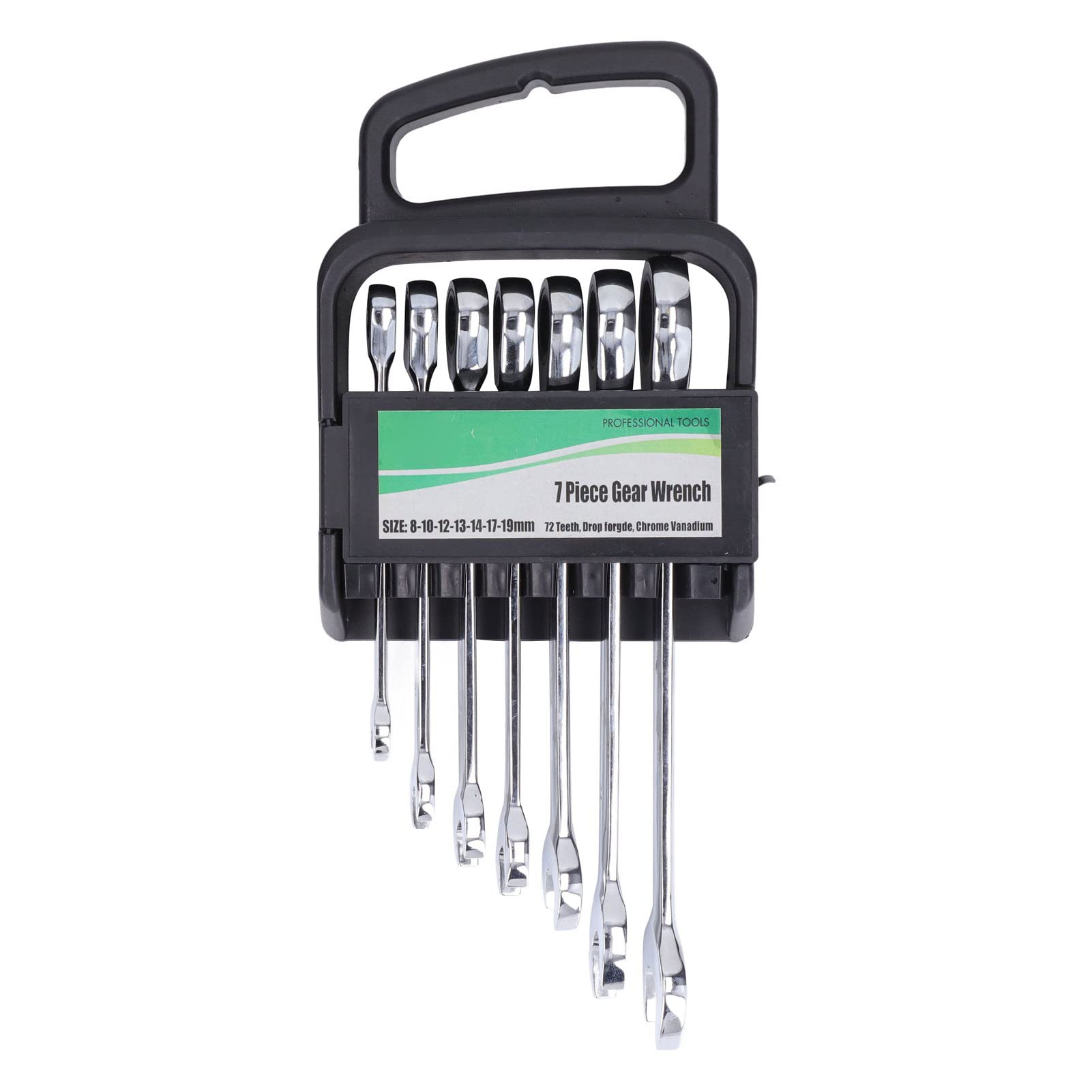 Jeu de 7 clés à cliquet à tête fixe, Kit de clés à cliquet combinées robustes et résistantes à l'usure, polies fines, pour les professionnels de la réparation automobile et de