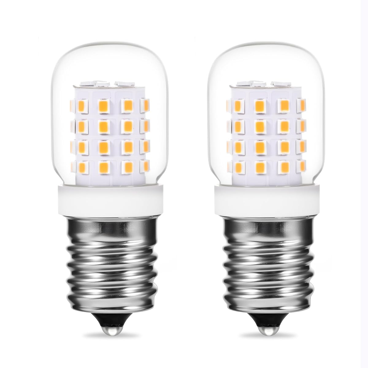 XRZT E17 Microwave Light Bulbs 3W 2700K Warm White Glass 2 Pack