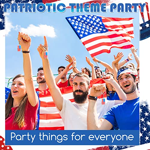 Image of Nosiny 100 Pcs American Flag Keychains 250th Anniversary USA Flag Key Chains Patriotic Party Favor 4th of July Accessories for Kids Adults Veterans Day Gifts Independence Memorial Day Souvenir