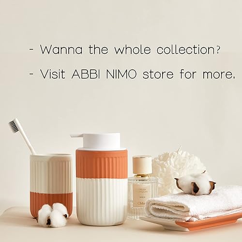 Miniatura 4 de Paquete de 2 dispensadores de espuma de cerámica para manos, color terracota, dispensador de espuma de burbujas onduladas naturales, dispensador de