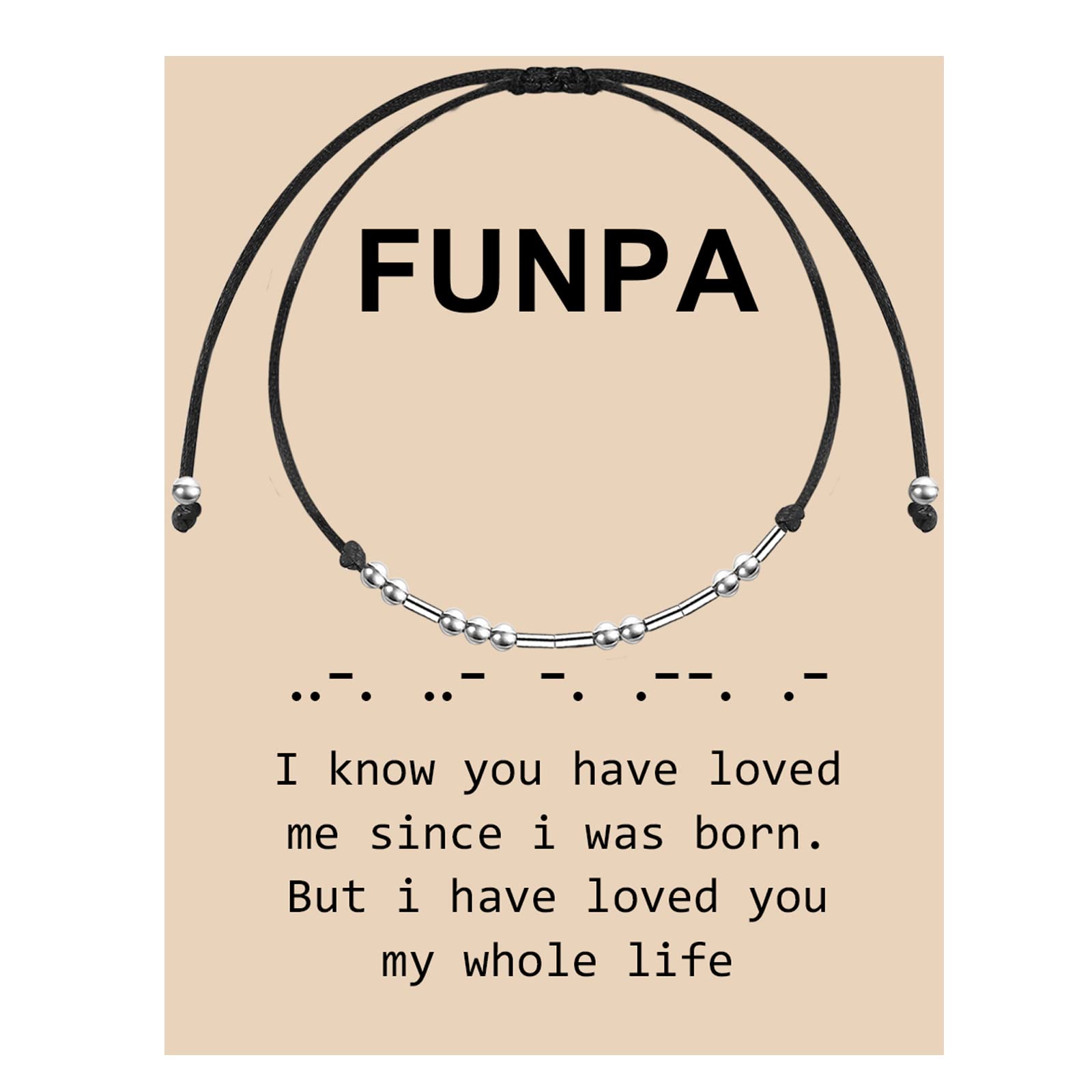 Lywjyb BirdgotFunpa Gift Morse Code Bracelet Grandpa Gift from Grandson Granddaughter