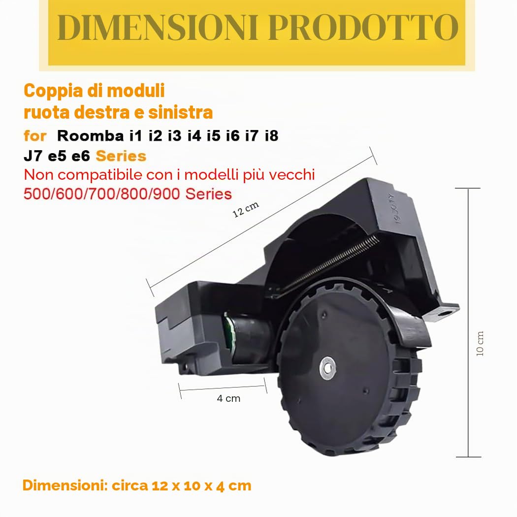 Modulo Ruota per Roomba serie I&E, Destro e Sinistro | per iRobot Roomba I1 I2 I3 I4 I5 I6 I7 I8 E5 E6, Ricambio per Modulo Ruota per Roomba I1 I2 I3 I4 I5 I6 I7 I8 E5 E6 Serie I&E
