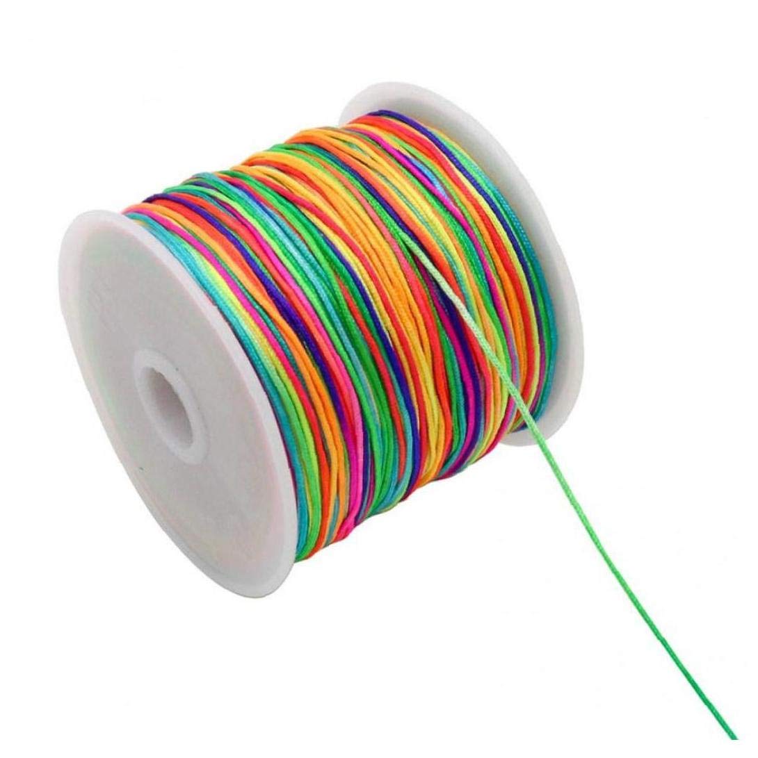 Casecover Multicolor Suitable 45M 0.8Mm Rainbow Tassel Rope Bracelet Necklace Wax Cord Rope Chinese Knot Wire