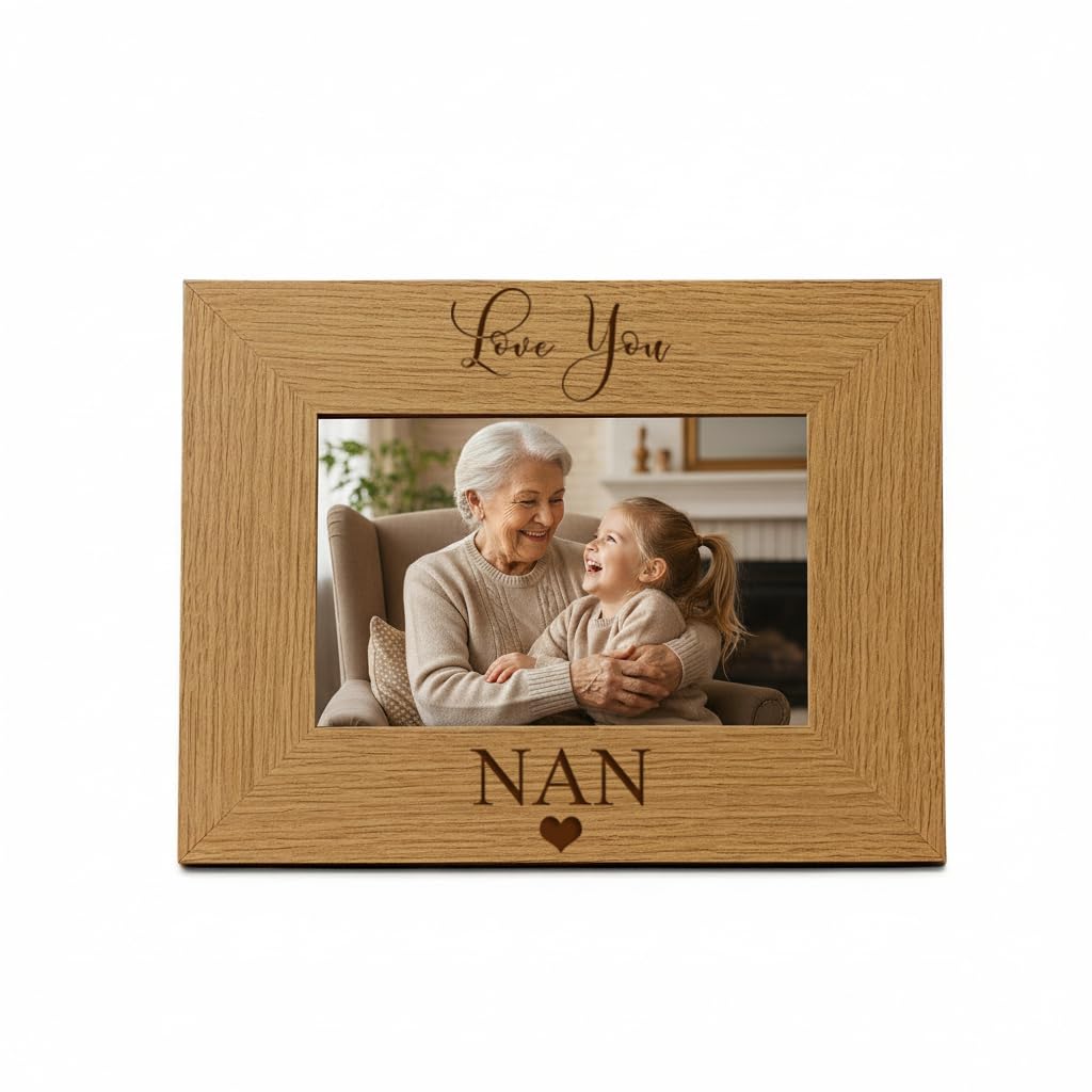 Ukgiftstoreonline Love You Nan Engraved Wooden Finish Photo Frame (5 X 7 Inch)