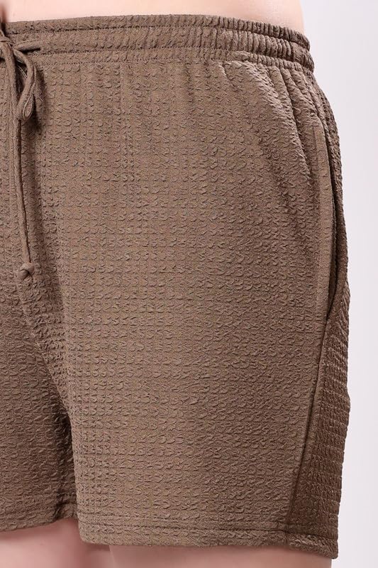 Image of London Hills Shorts for Women Textured Waffle Knit with Pockets for Gym, Sports, Running, Yoga, Cycling, Walk Casual Shorts Or Half Lower, Hot Pant, Half Trouser, Pack of 1, Pack of 2, Pack of 3