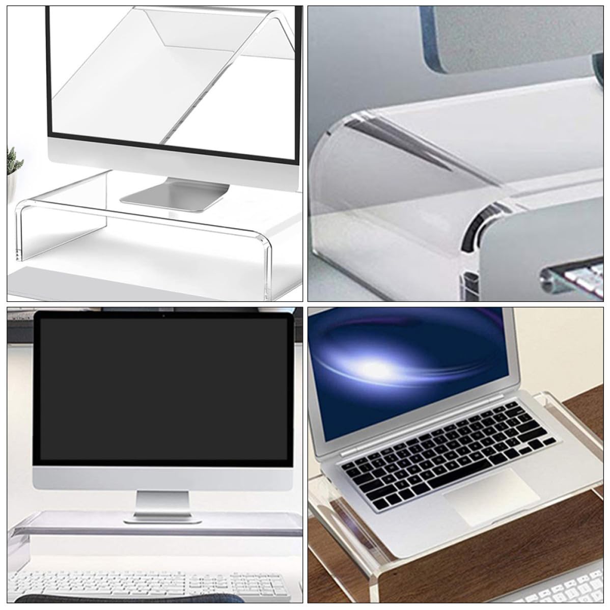 GLEAVI Soporte de Monitor Acrílico Resistente para Escritorio de Oficina