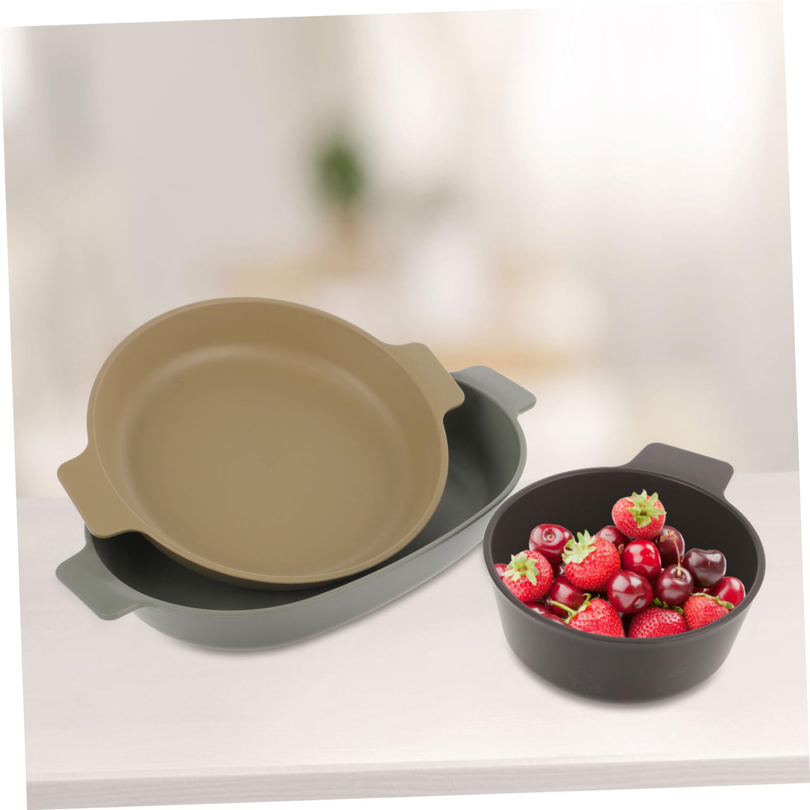 Mipcase Elegant Plastic Plate Bowl Set Unbreakable Dinnerware Set of 4 Outdoor Picnic