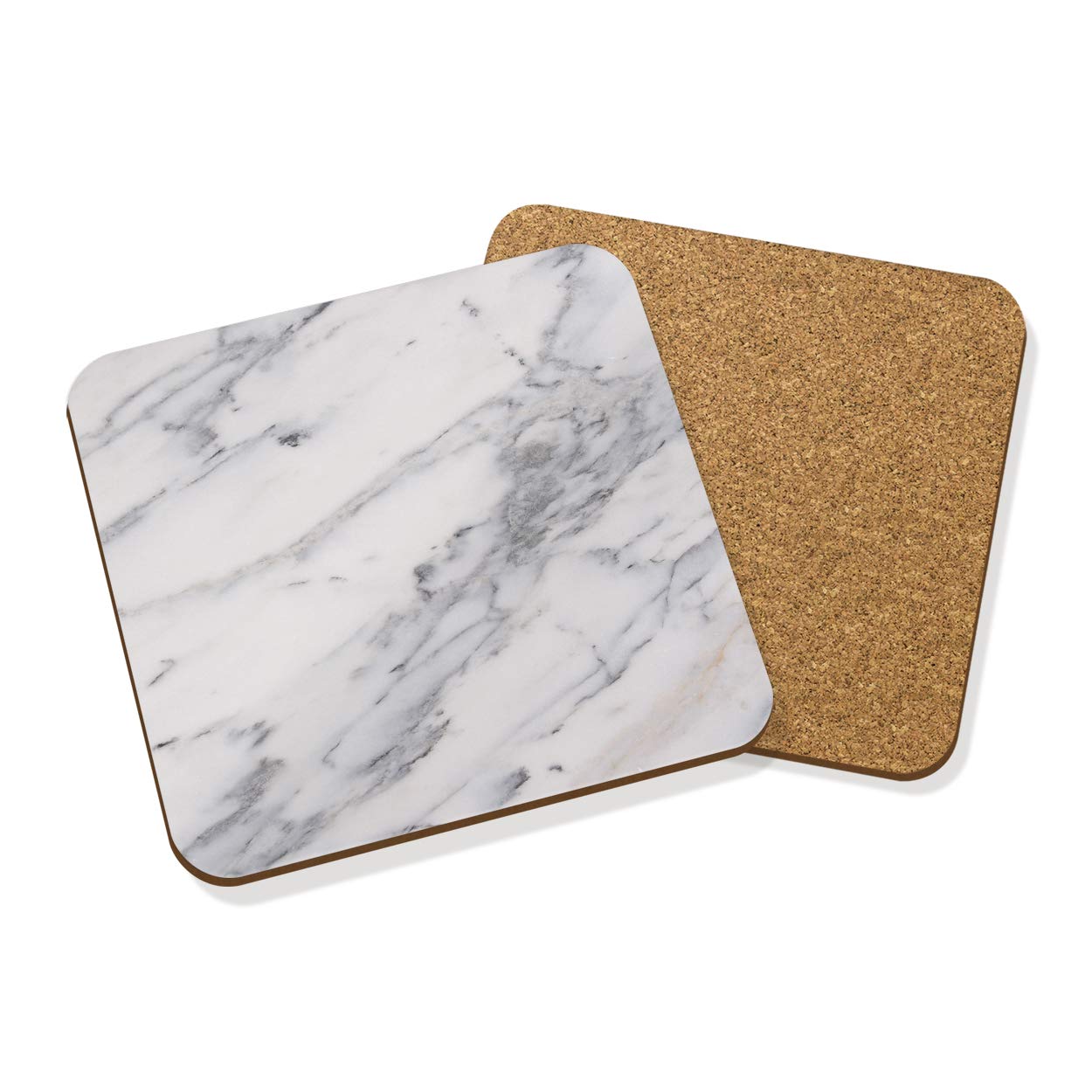 Set Di 4 Sottobicchieri Quadrati – Teschio Zucchero Bianco – Truciolato Lucido – 9x9 Cm – Gift Base - 2