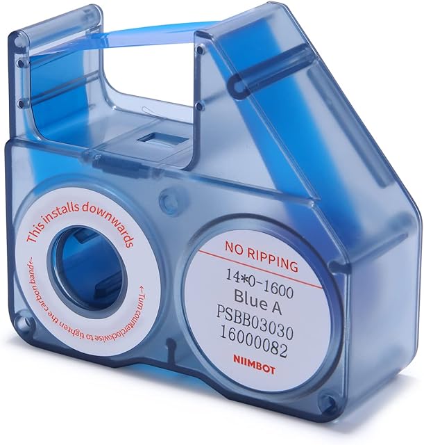 NIIMBOT B18 Compatible Labeling Ribbon, Replacement Refill Tapes for Thermal Transfer Label Printer, Legible Printing, Long Lasting Non Fade, Up to 16 Meters (Blue)