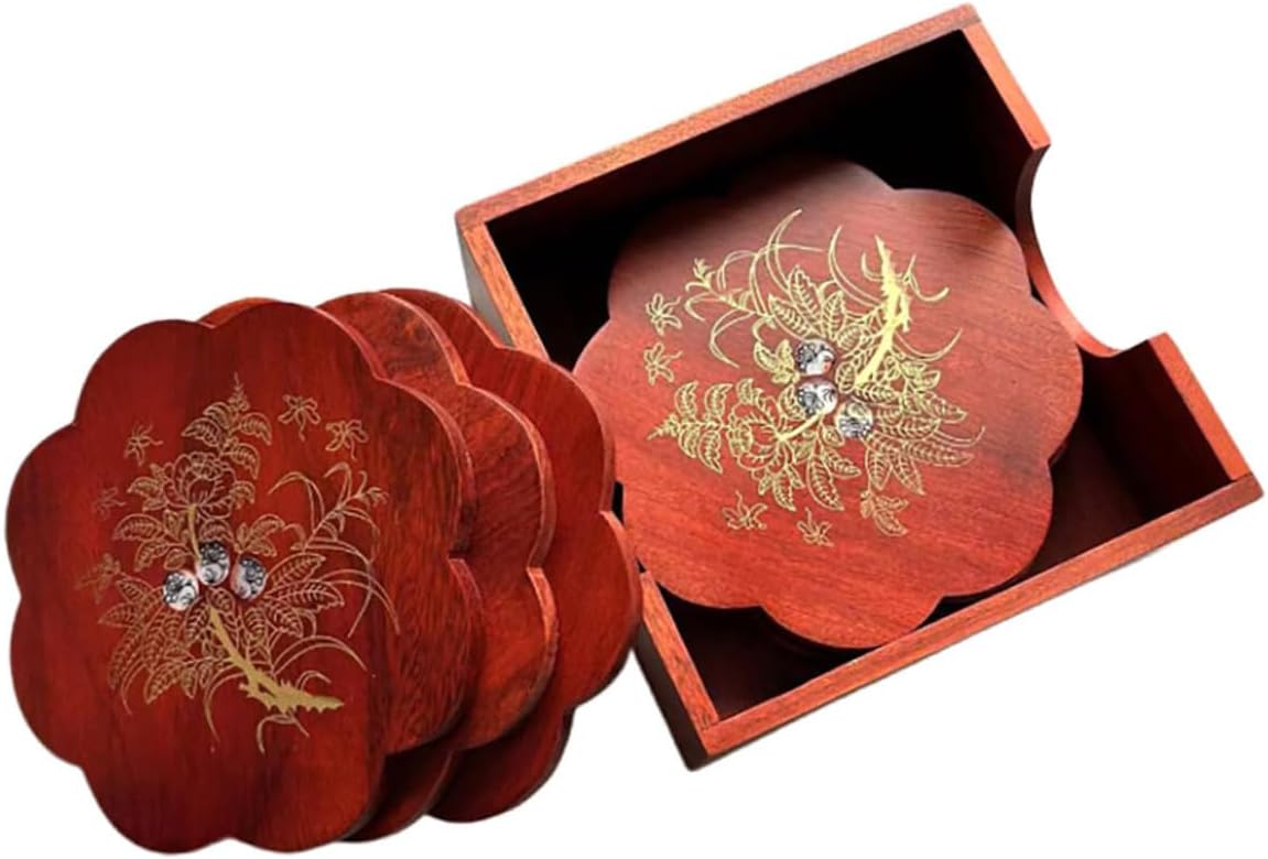 Wood Pot Holder Pad Set Vintage Heat Resistant Trivets with Easy Clean Design Non-Slip Wooden Coasters for Hot Dishes Kitchen Supplies Rustic Style Suitable for Dining Table