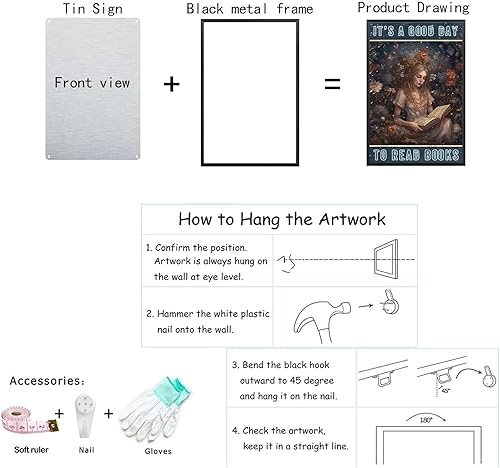 Miniatura 5 de THUANCKY Letrero de metal con texto en inglés "It's A Good Day to Read Books", póster de lectura de amor, libro vintage, letrero de hojalata vintage