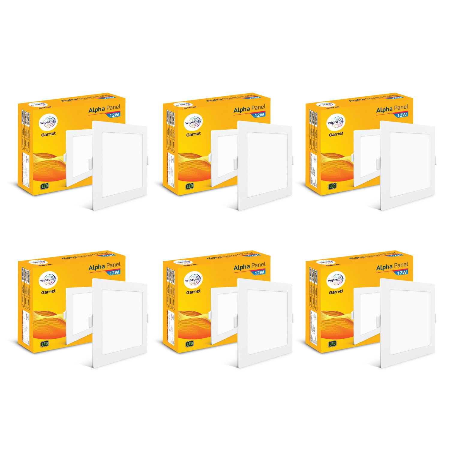 wipro Polycarbonate Garnet 12W Square Led Alpha Panel | Neutral White Light (4000K) | Recessed Down Light for False Ceiling | Cutout - 110X110Mm | Pack of 6 (B0CGD41B4Z) Amazon Price History, Amazon Price Tracker