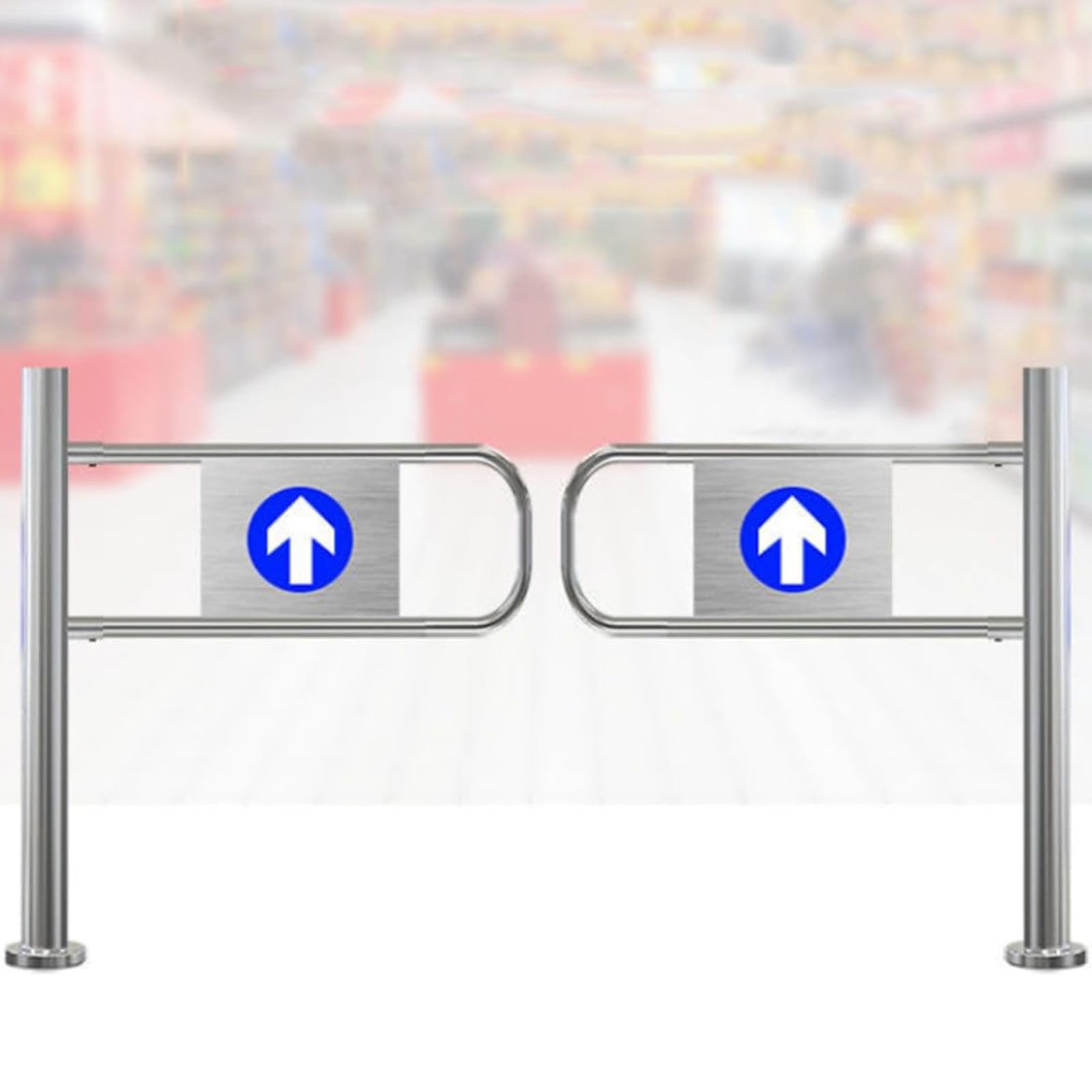 Universal Warehouse Safety Gate - Automatic Closing Metal Swing Door for Pedestrian Use Ideal for Supermarkets Libraries & Store Entrances 170x97cm