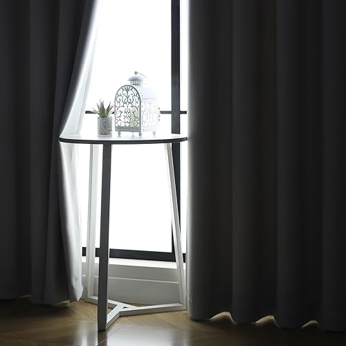 Miniatura 9 de Cortinas opacas con ojales para dormitorio y sala de estar, juego de 2 paneles con aislamiento térmico para oscurecer la habitación (gris hielo, 52